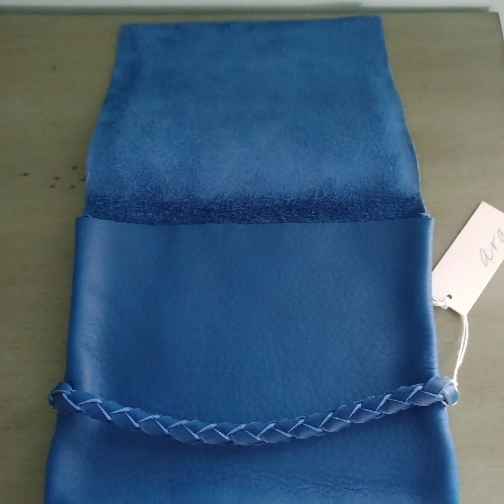 ARA‎ Small Foldover Clutch in Cobalt of Full Grain Cowhide.  New With Tag…